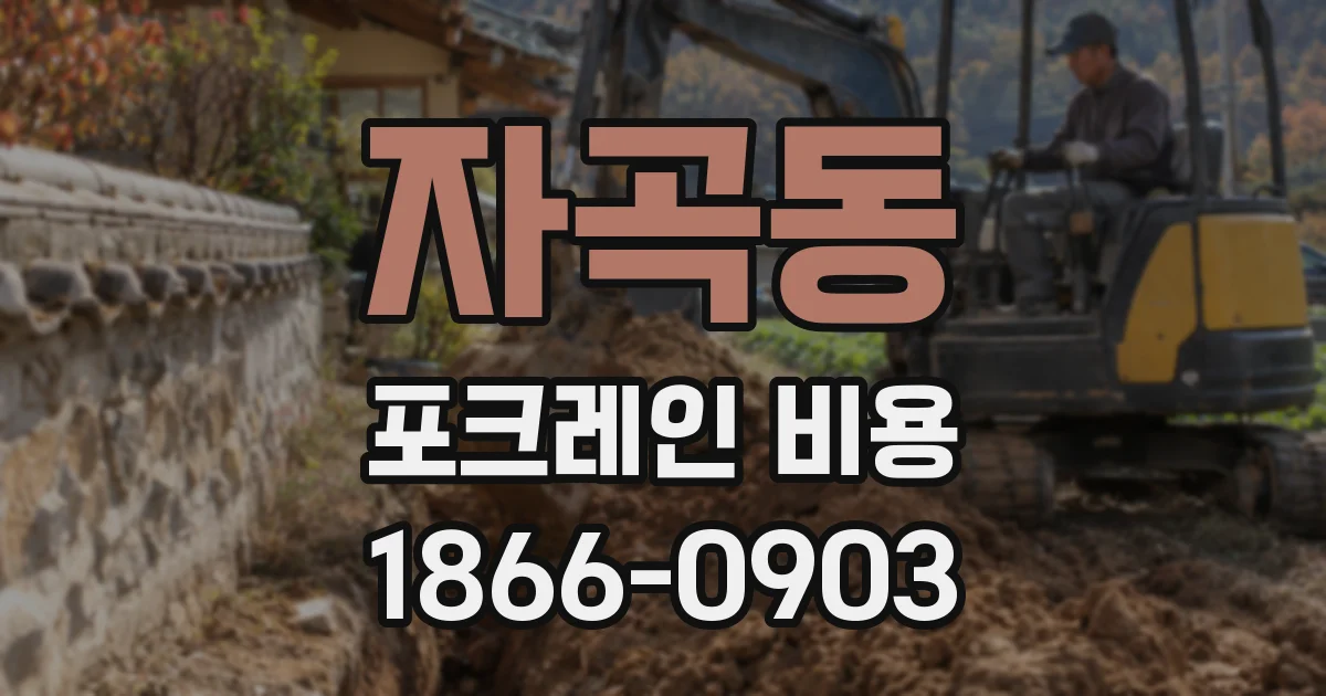 자곡동 포크레인 비용