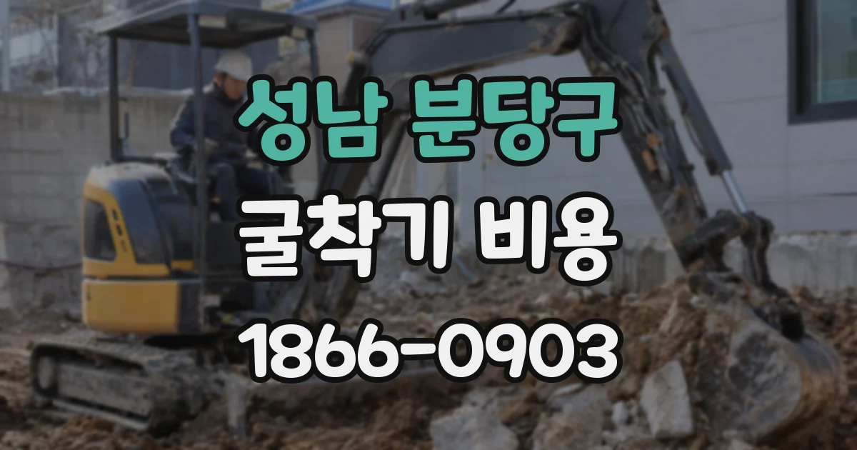 성남 분당구 굴착기 비용