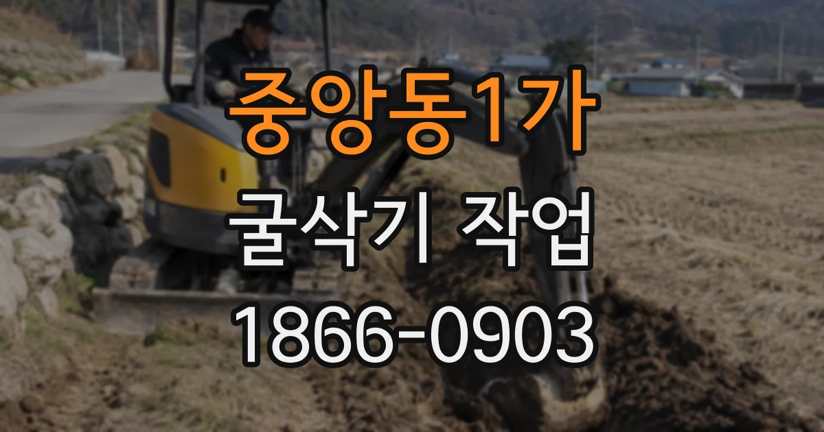 중앙동1가 굴삭기 작업