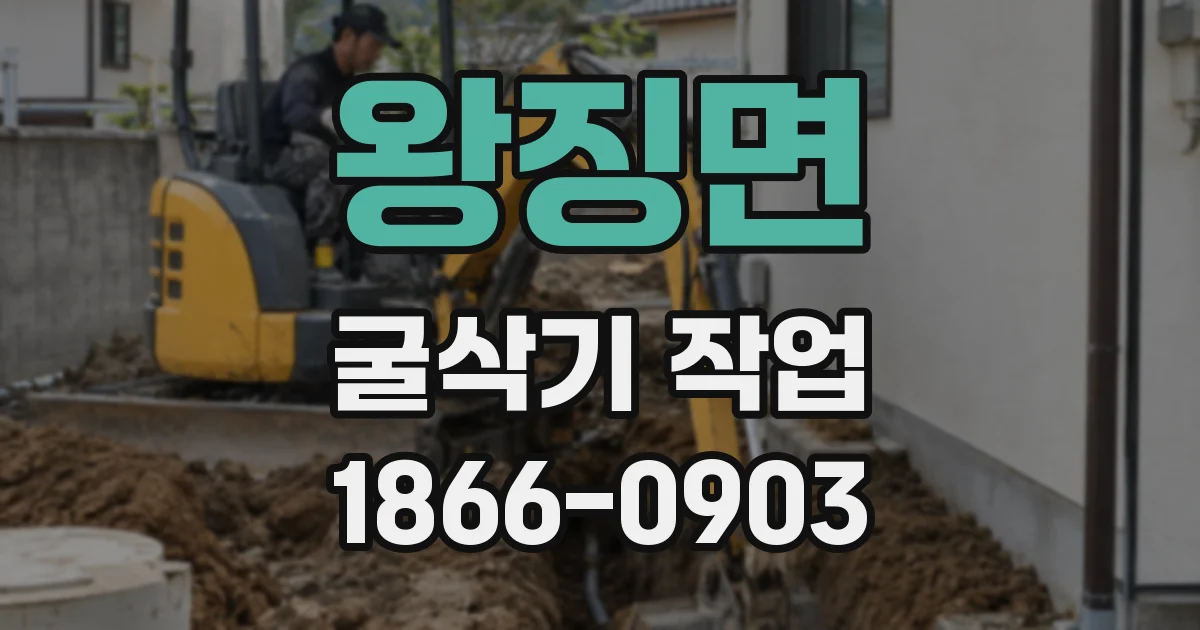 왕징면 굴삭기 작업