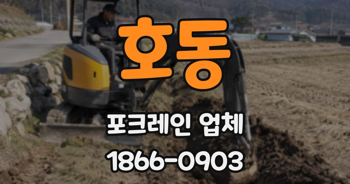 호동 포크레인 업체