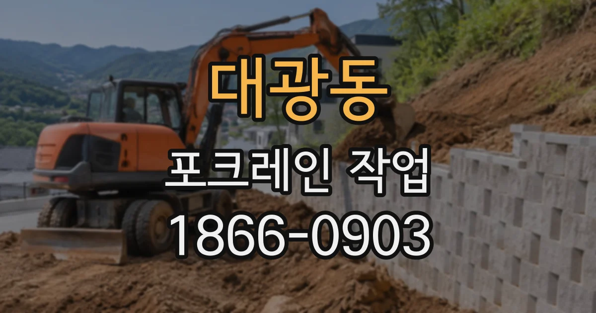 대광동 포크레인작업