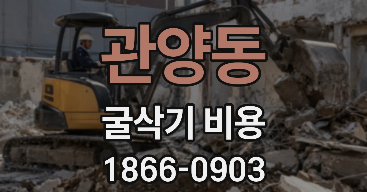 관양동 굴삭기 비용