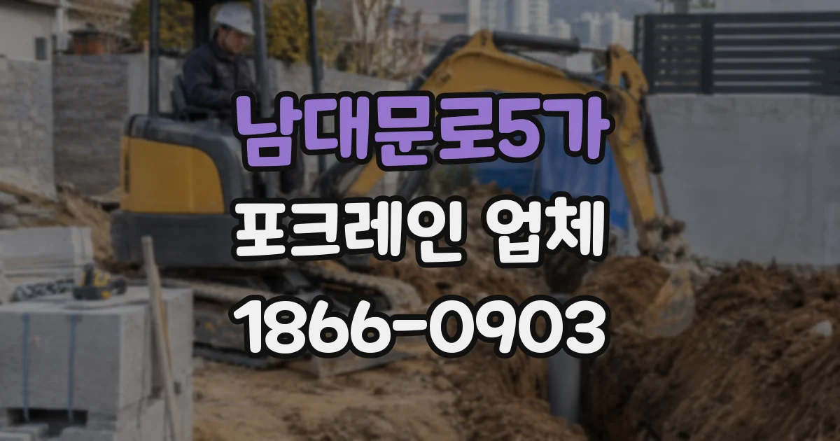 남대문로5가 포크레인 업체