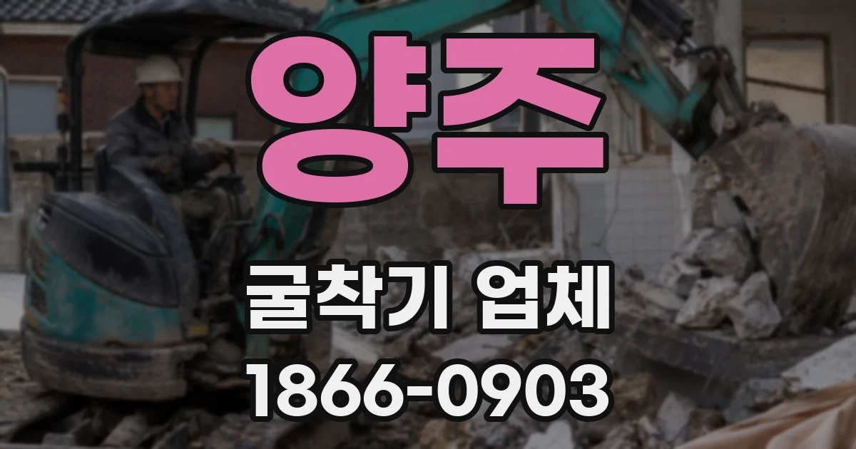 양주 굴착기 업체