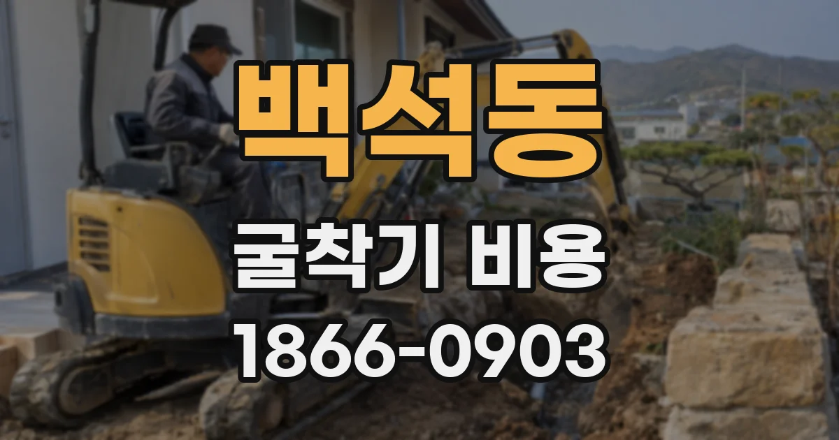 백석동 굴착기 비용
