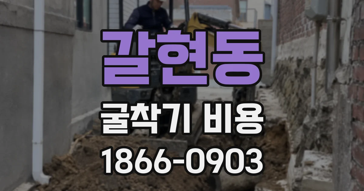갈현동 굴착기 비용