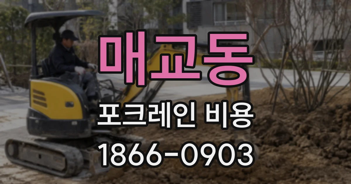 매교동 포크레인 비용