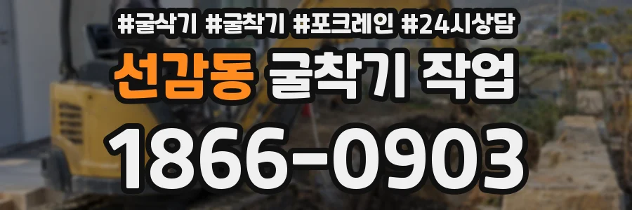 선감동 굴착기 작업
