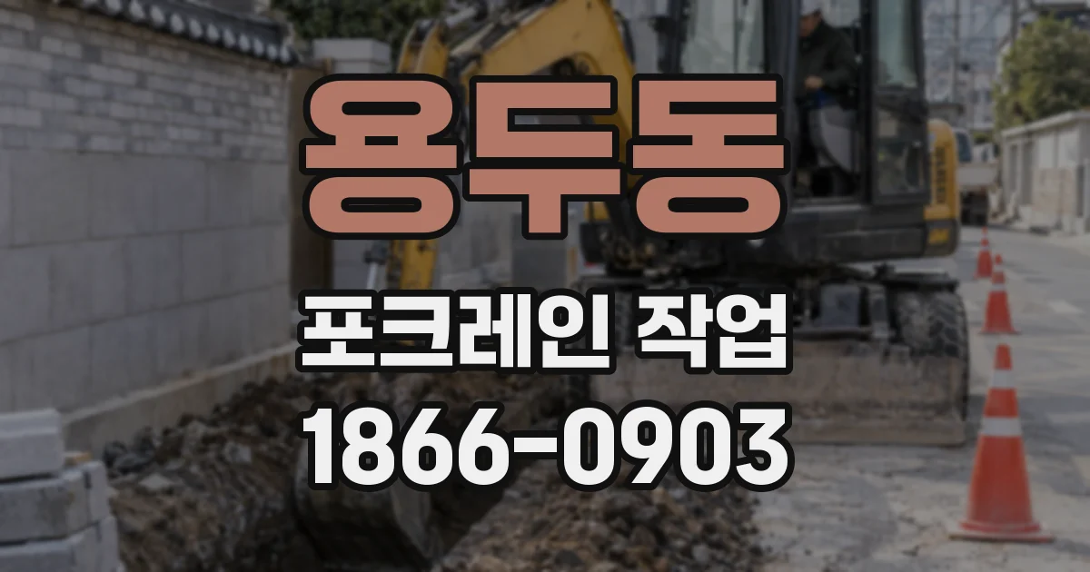 용두동 포크레인 작업