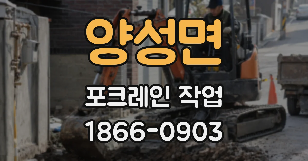 양성면 포크레인 작업