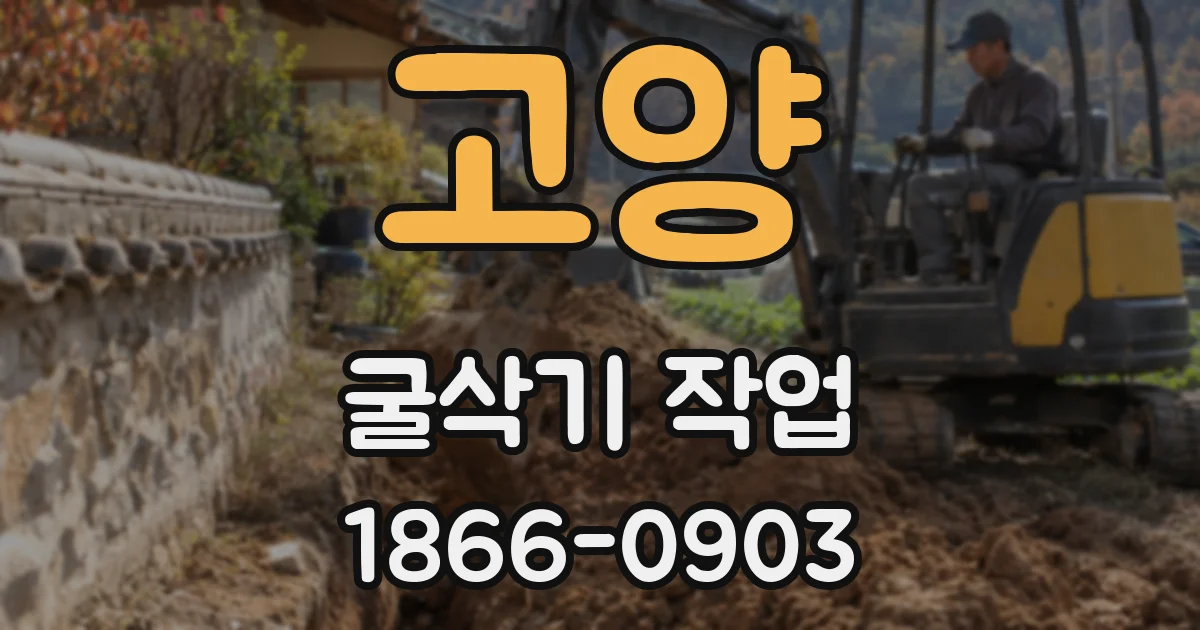 고양 굴삭기 작업