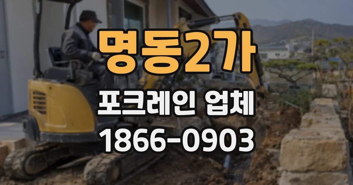 명동2가 포크레인 업체