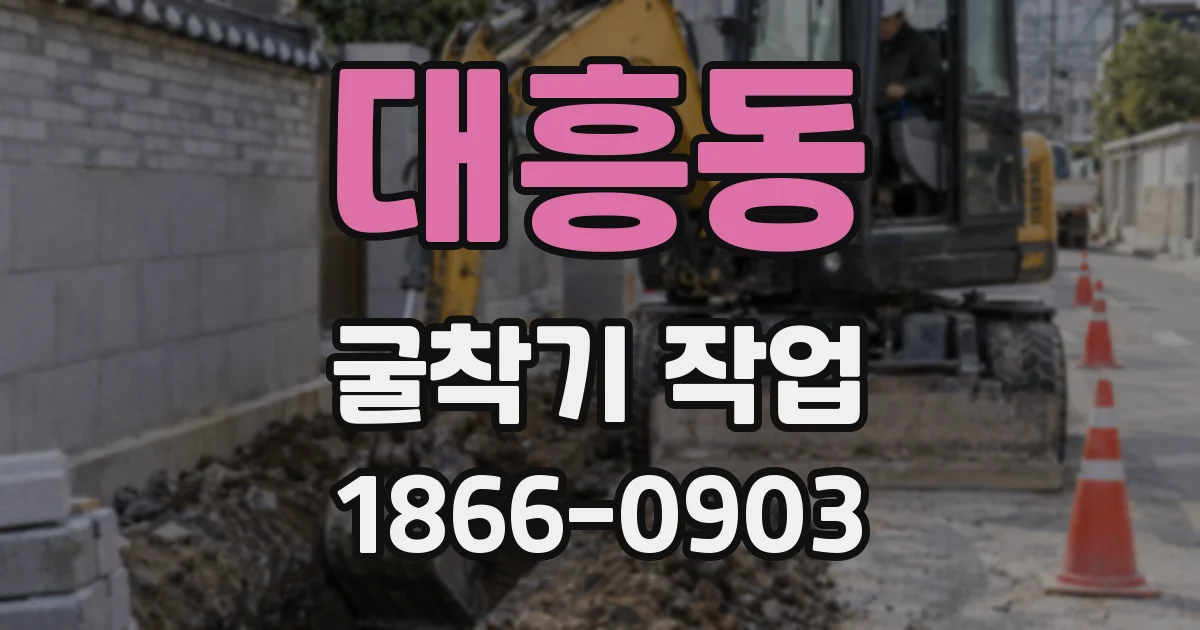 대흥동 굴착기 작업