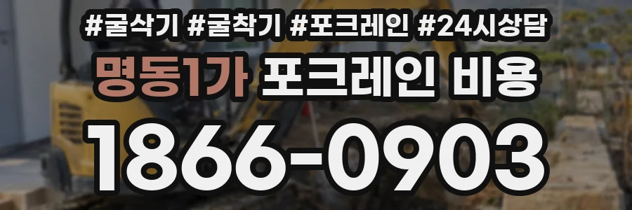 명동1가 포크레인 비용