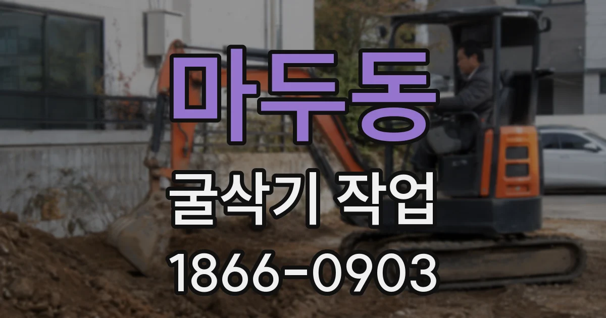 마두동 굴삭기 작업