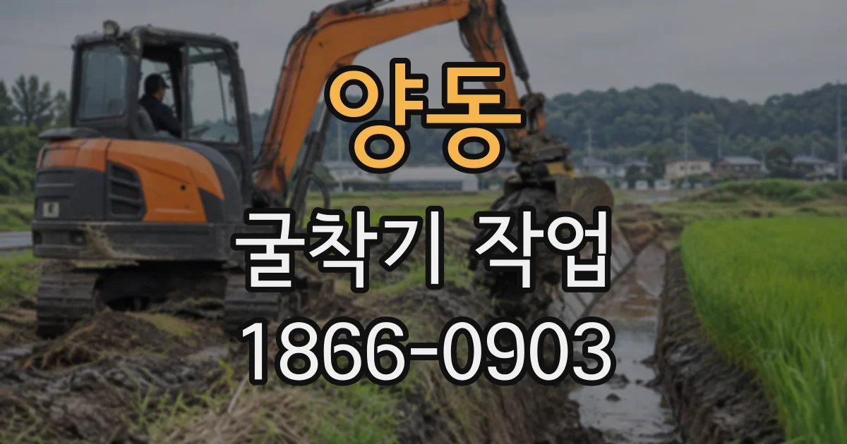 양동 굴착기작업
