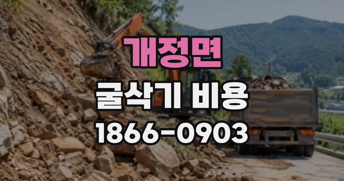 개정면 굴삭기비용 작업 규모별 적정 규격은 어떻게 정할까