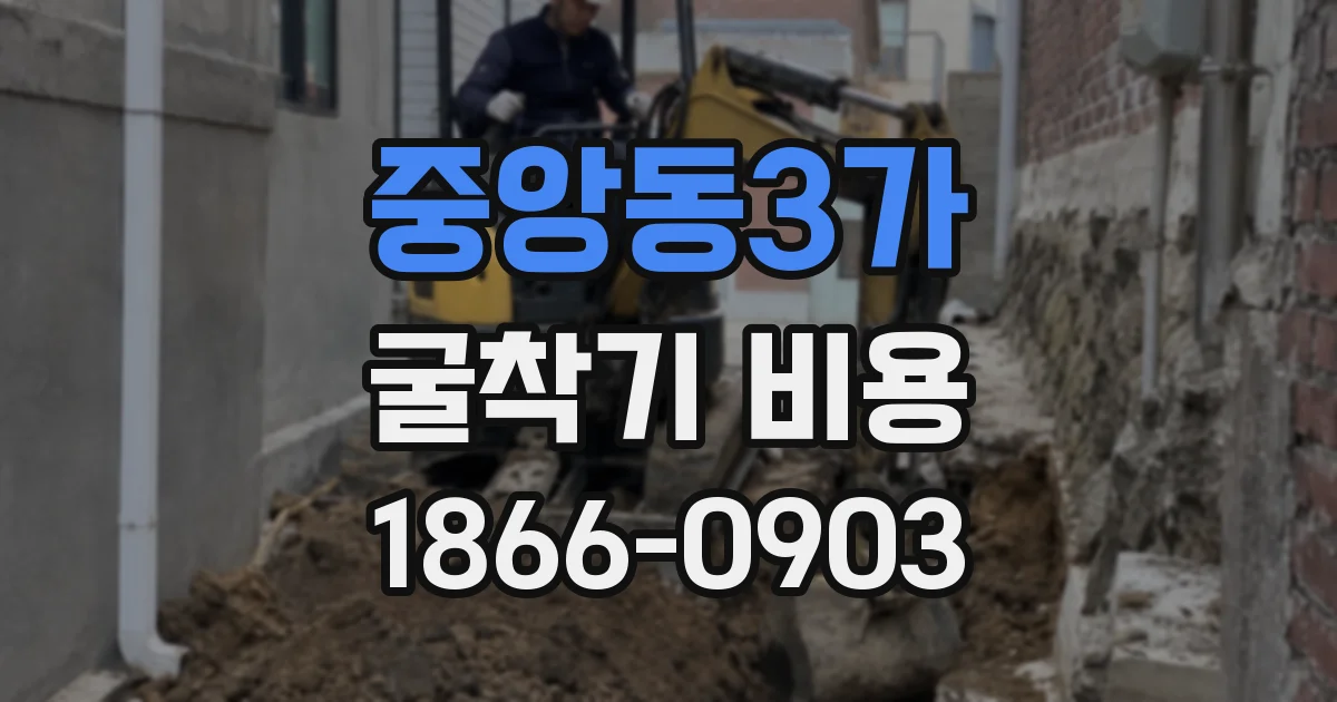 중앙동3가 굴착기 비용