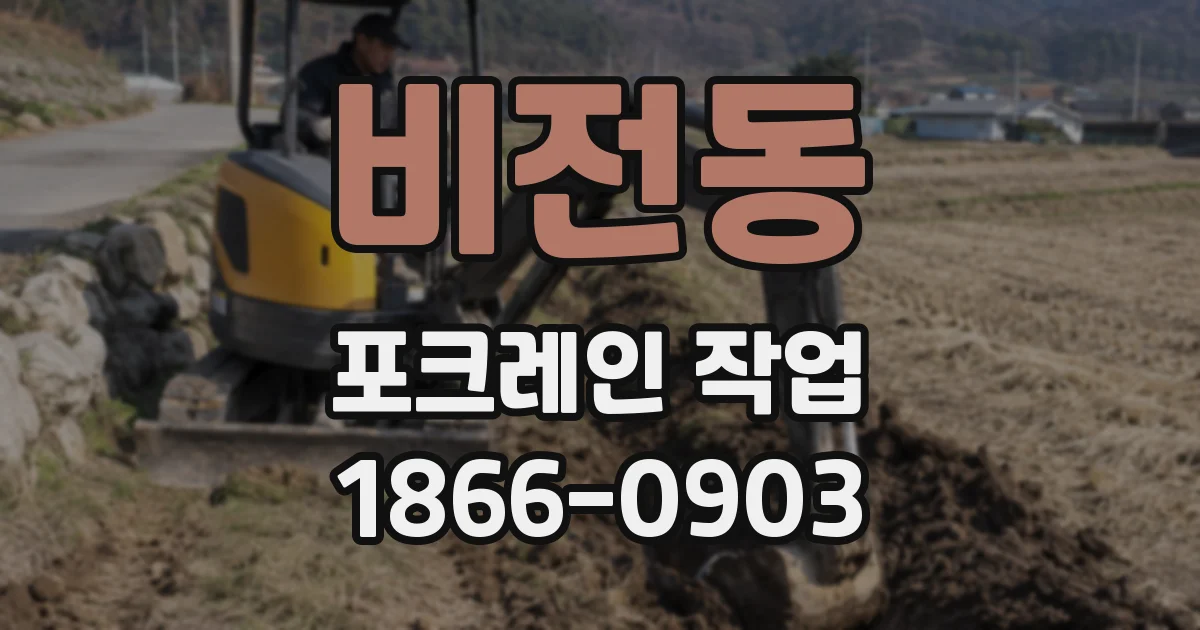 비전동 포크레인 작업