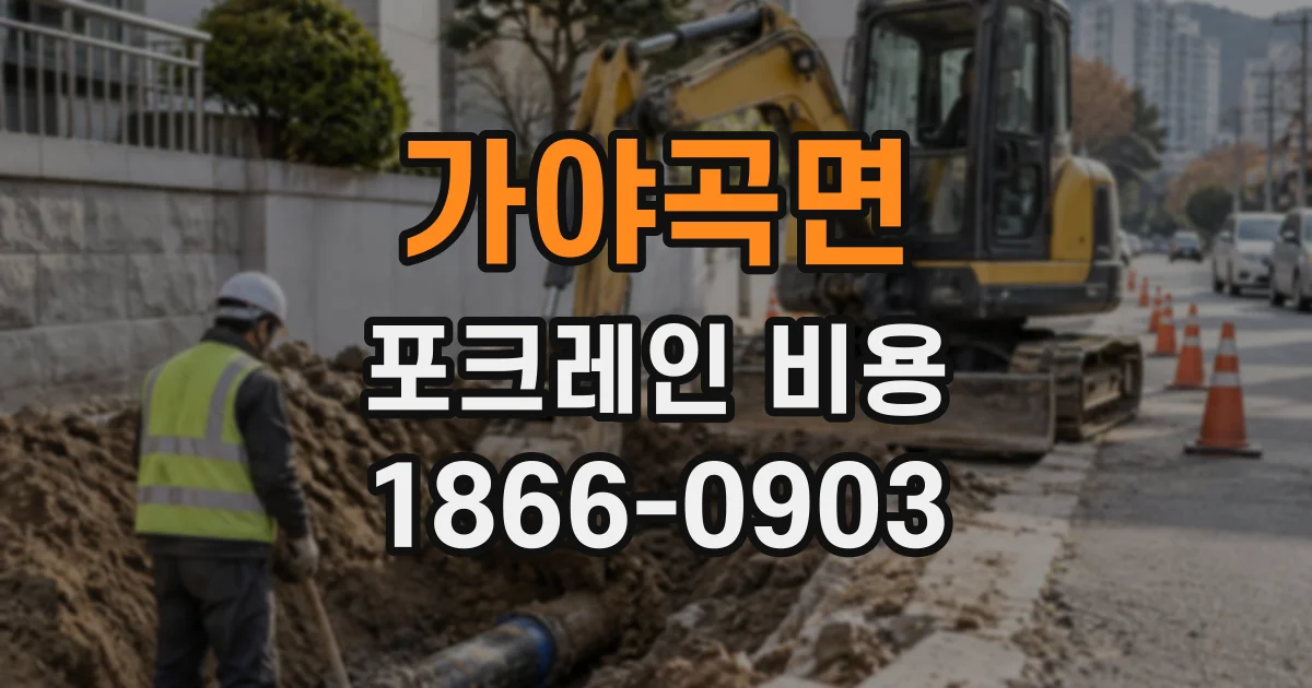 가야곡면 포크레인비용