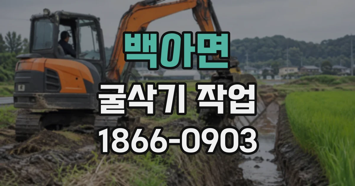 백아면 굴삭기작업