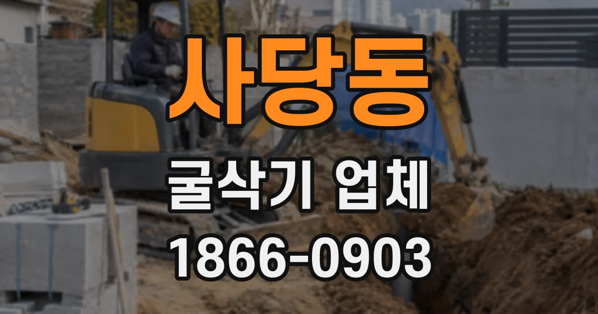 사당동 굴삭기 업체