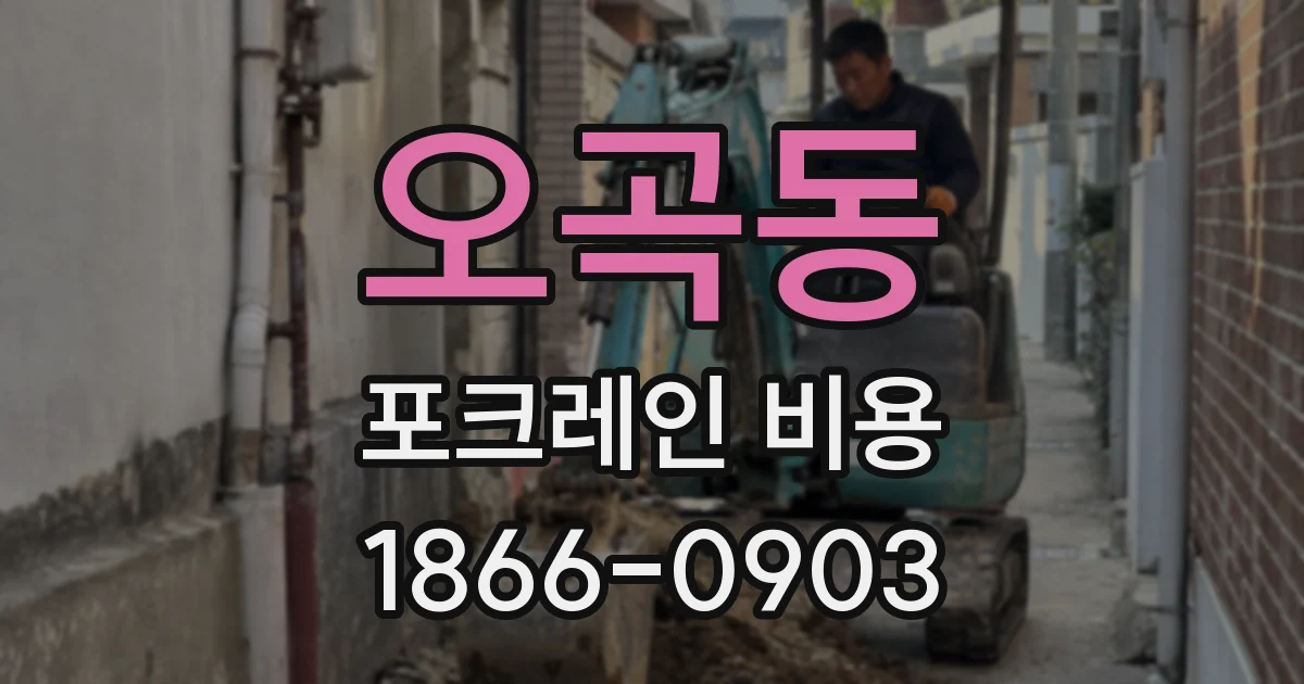 오곡동 포크레인 비용