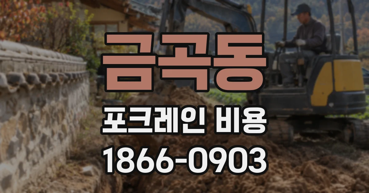 금곡동 포크레인 비용