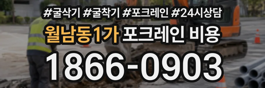 월남동1가 포크레인비용 상담 전화 1866-0903