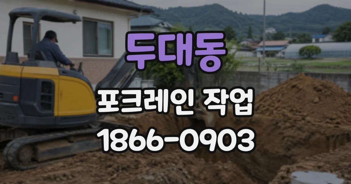 두대동 포크레인작업