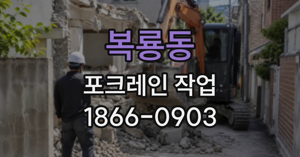 복룡동 포크레인작업