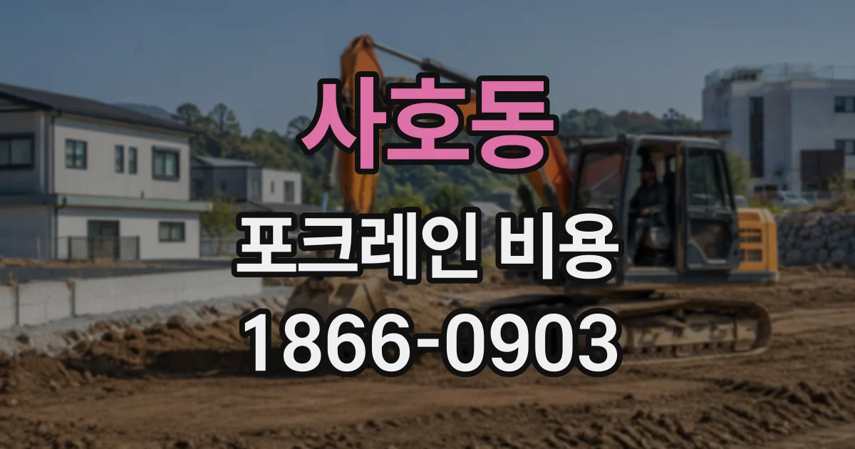 사호동 포크레인비용