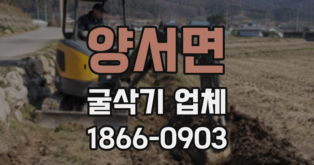 양서면 굴삭기 업체