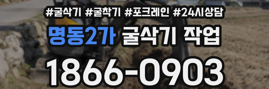 명동2가 굴삭기 작업