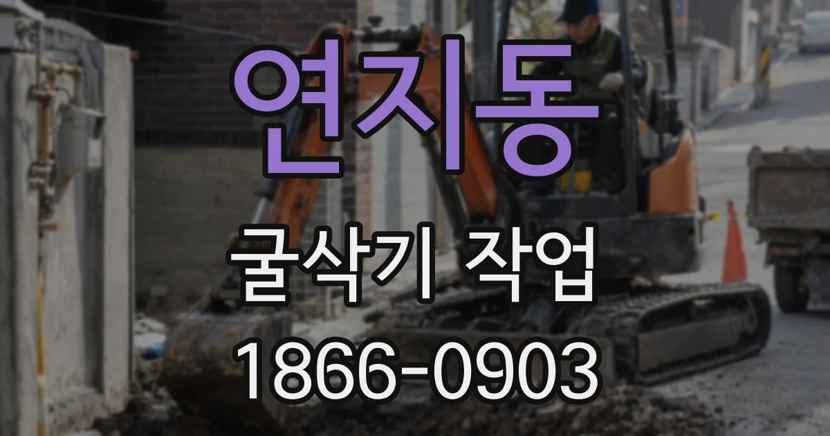 연지동 굴삭기 작업