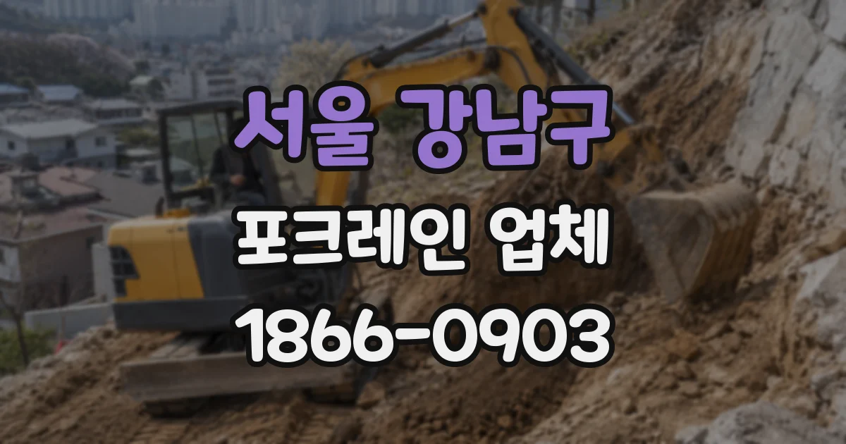 서울 강남구 포크레인 업체