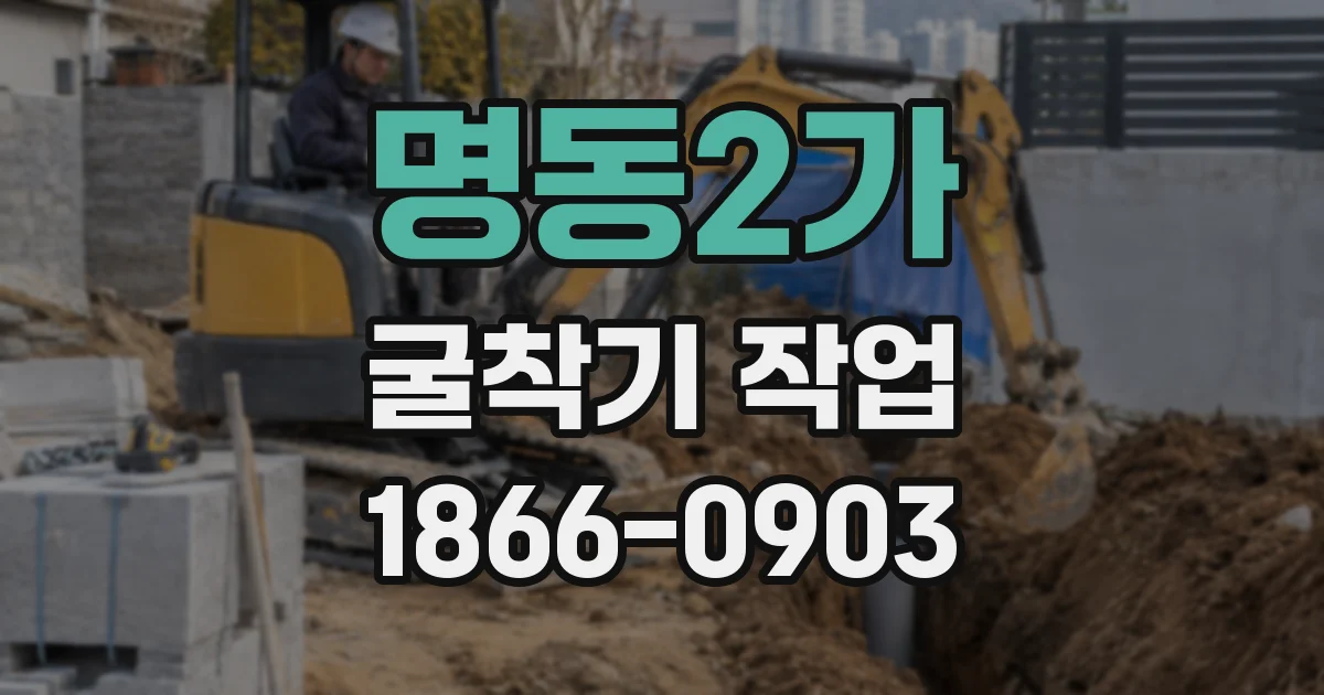 명동2가 굴착기 작업