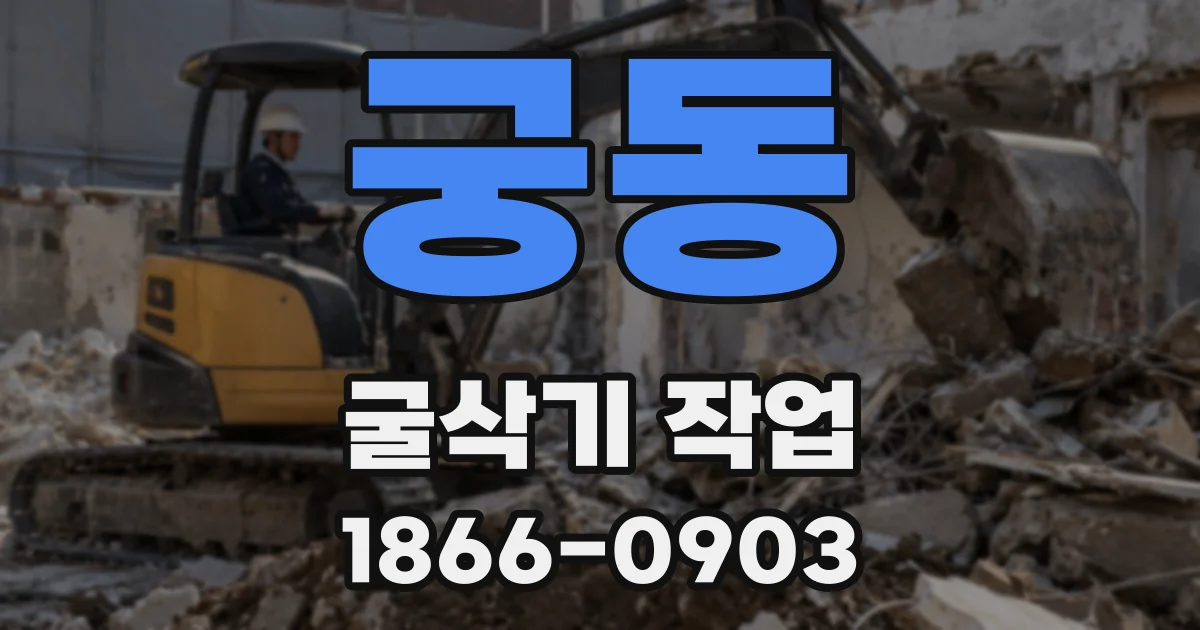 궁동 굴삭기 작업