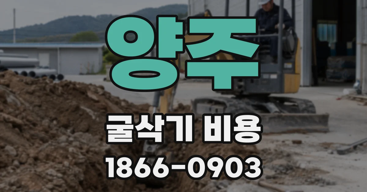 양주 굴삭기 비용