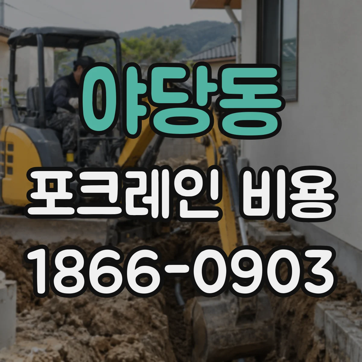 야당동 포크레인 비용