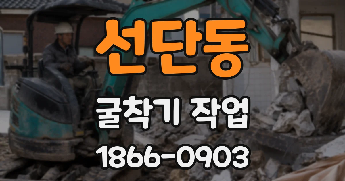 선단동 굴착기 작업