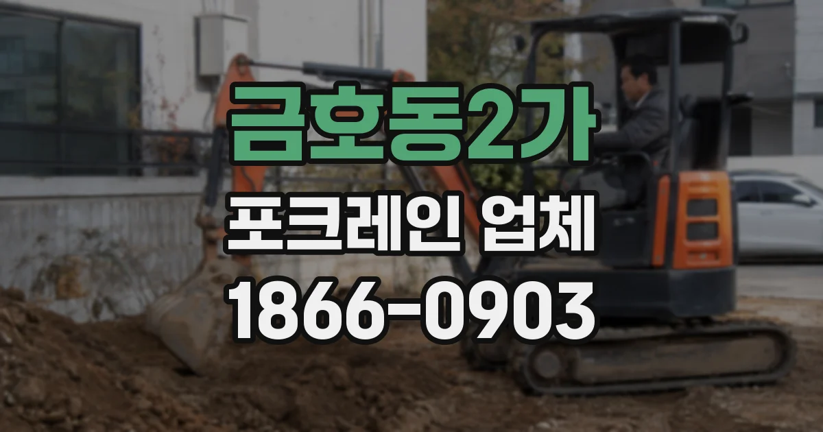 금호동2가 포크레인 업체