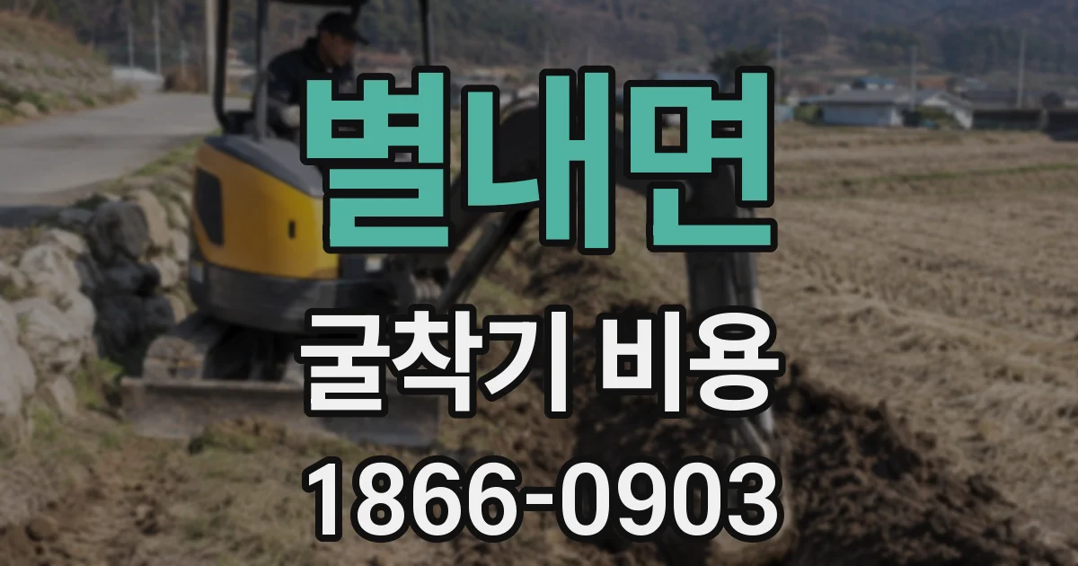 별내면 굴착기 비용