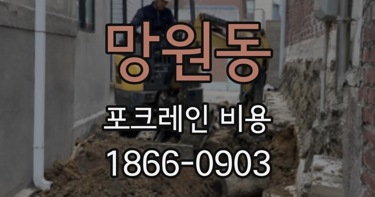 망원동 포크레인 비용