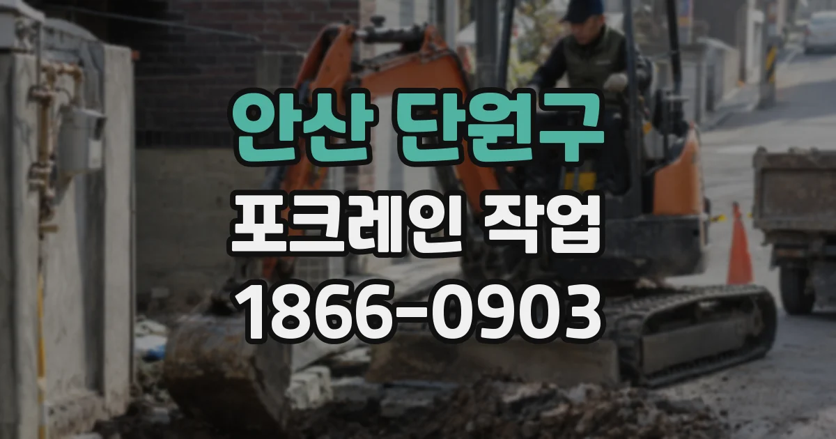 안산 단원구 포크레인 작업