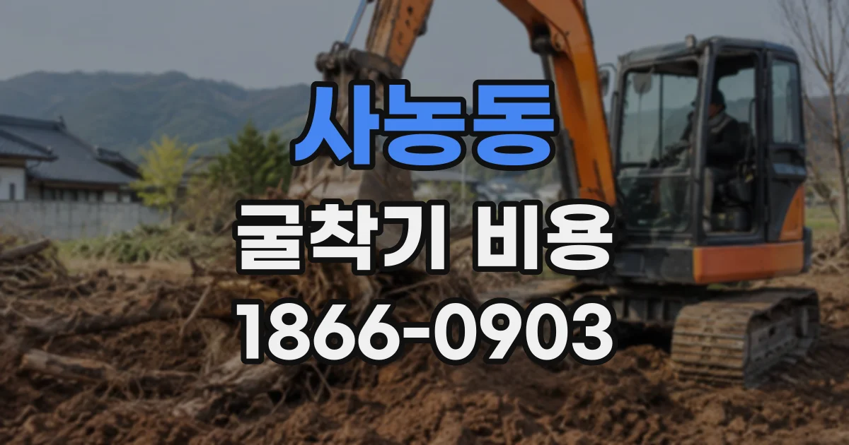 사농동 굴착기비용