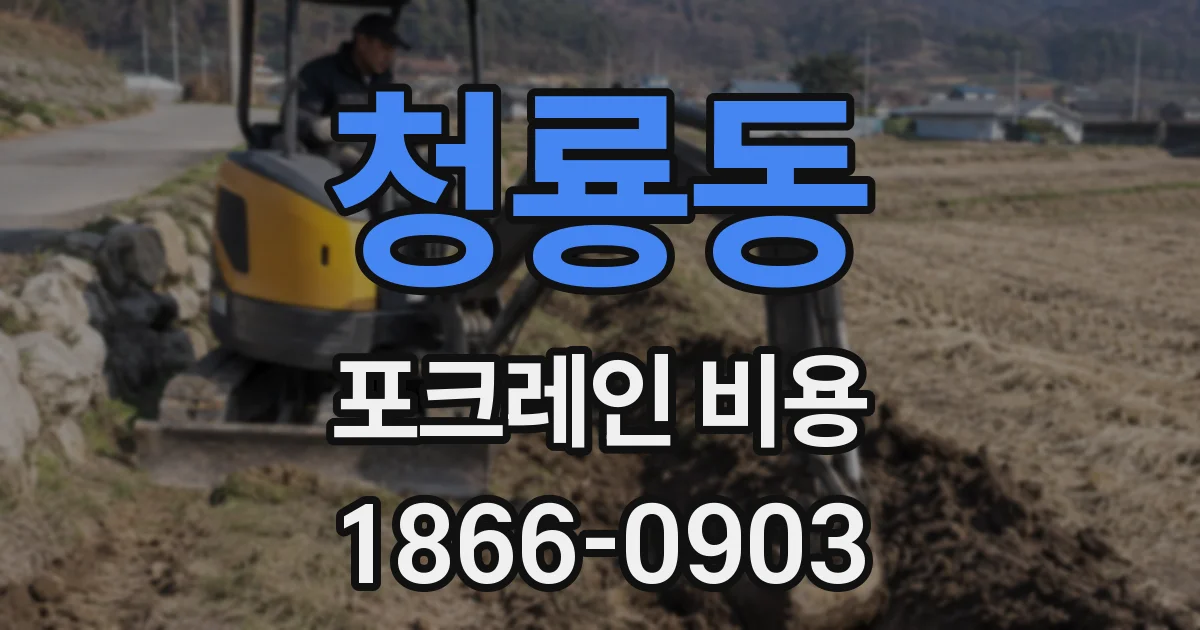 청룡동 포크레인 비용