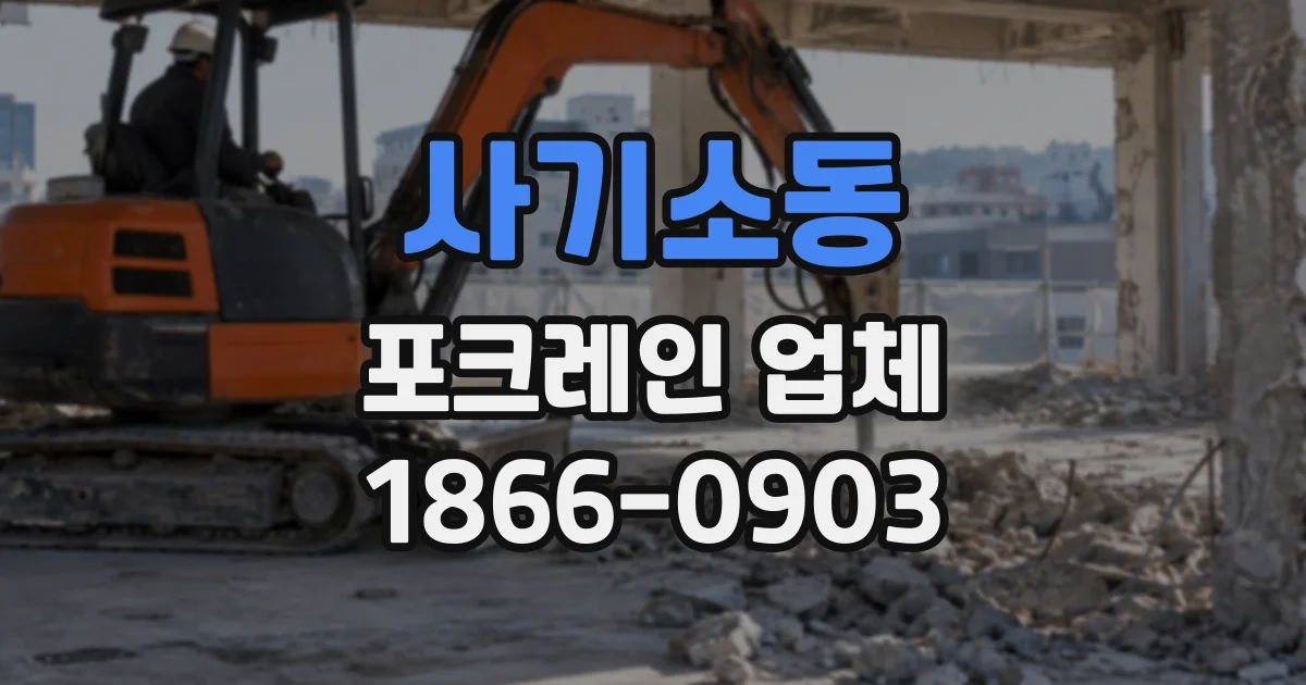 사기소동 포크레인업체