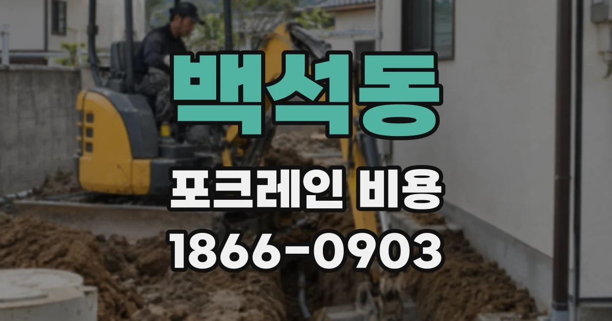 백석동 포크레인 비용